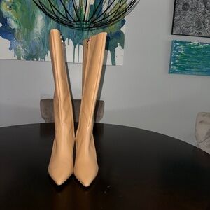 Aedye Esme Tan Leather Knee Boots